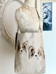 Ledertasche mit Hunden unikat Auftragsmalerei Malerei Kunst München Anja Frackmann Painting
