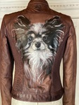 leatherjacked painted dog Auftragsmalerei Malerei Kunst München Anja Frackmann Painting
