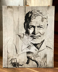 Ernest Hemmingway Anja Frackmann Auftragsarbeit Auftragsmalerei Porträtmalerei Porträts Porträt 