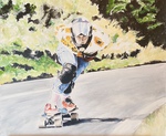 Skater Longboard Auftragsmalerei Malerei Kunst München Anja Frackmann Painting