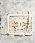 Chanel Tasche Korbtasche Luxus Bagage Auftragsmalerei Malerei Kunst München Anja Frackmann Painting