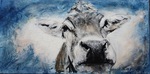  Porträt Kuh blau Nase  Auftragsmalerei München Tierportrait Tier malen lassen Anja Frackmann
