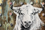 Porträt Kuh  Auftragsmalerei München Tierportrait Tier malen lassen Anja Frackmann