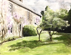 Frankreich Landschaft Haus Bäume Auftragsmalerei Malerei Kunst München Anja Frackmann Painting
