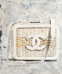 Chanel Tasche Korbtasche Luxus Bagage Auftragsmalerei Malerei Kunst München Anja Frackmann Painting
