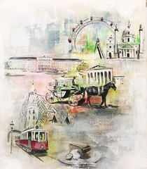 Wien Sachertorte Auftragsmalerei Malerei Kunst München Anja Frackmann Painting