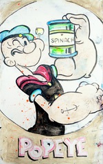 Popeye Comic Spinat Auftragsmalerei Malerei Kunst München Anja Frackmann Painting