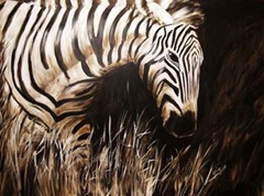 Zebra  Tierportrait Auftragsmalerei Bild malen lassen Anja Frackmann