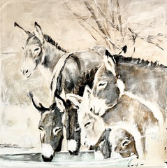Tierportrait Auftragsmalerei Esel  Tierportrait Auftragsmalerei Bild malen lassen Anja Frackmann