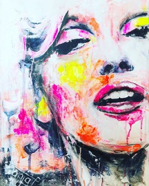 Marilyn Monroe Anja Frackmann Auftragsarbeit Auftragsmalerei Porträtmalerei Porträts Porträt 