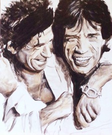 Rolling Stones Mick Jagger Anja Frackmann Auftragsarbeit Auftragsmalerei Porträtmalerei Porträts Porträt 