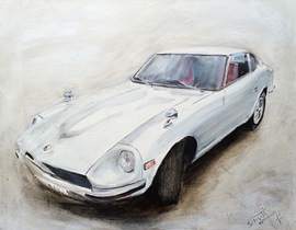 Oldtimer Anja Frackmann Malerei Automobile Auftragsarbeit Oldtimer 
