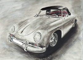 Auftragsmalerei Anja Frackmann München Porsche 356 Oldtimer