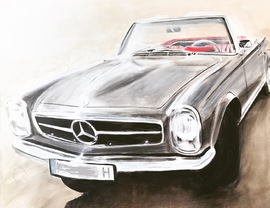 Auftragsmalerei Anja Frackmann MünchenMercedes Oldtimer