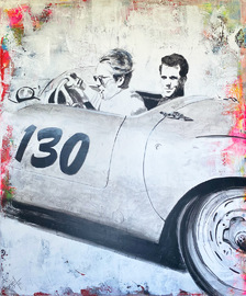 James Dean Porsche Classic cars Auftragsmalerei Auftragsarbeit Anja Frackmann Malerei Automobile 