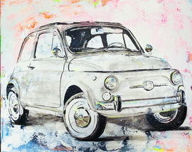  Fiat 500  Auftragsmalerei München Anja Frackmann Oldtimer Classic Cars art