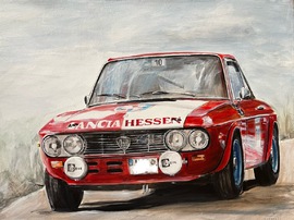 Lancia Rallye  Auftragsmalerei München Anja Frackmann Oldtimer Classic Cars art