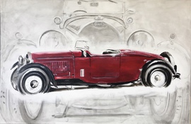 Bugatti  Auftragsmalerei München Anja Frackmann Oldtimer Classic Cars art