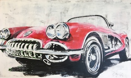  Corvette C1   Auftragsmalerei München Anja Frackmann Oldtimer Classic Cars art