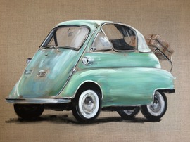  Isetta BMW  Auftragsmalerei München Anja Frackmann Oldtimer Classic Cars art