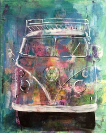 VW Bulli  Auftragsmalerei München Anja Frackmann Oldtimer Classic Cars art