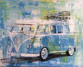 VW  Bus  Auftragsmalerei München Anja Frackmann Oldtimer Classic Cars art